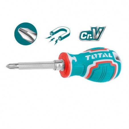 TOTAL 41606  
 Destornillador corto con varilla intercambiable THT250216  
 75 mm