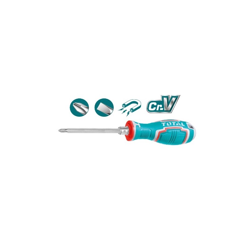TOTAL 41607  
 Destornillador con varilla intercambiable THT250226  
 135 mm