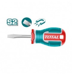 TOTAL 41694  
 Destornillador corto punta plana TSDSL6038  
 SL6 x 38 mm
