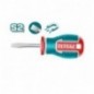 TOTAL 41694  
 Destornillador corto punta plana TSDSL6038  
 SL6 x 38 mm