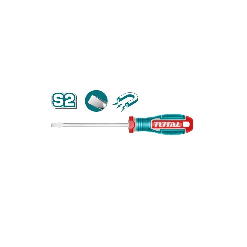 TOTAL 41695  
 Destornillador punta plana TSDSL  
 SL6 x 125 mm