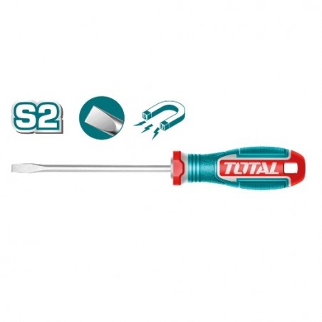 TOTAL 41696  
 Destornillador punta plana TSDSL  
 SL6 x 150 mm