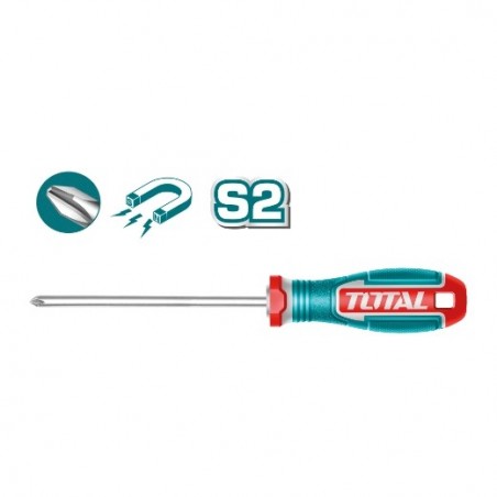 TOTAL 41701  
 Destornillador punta Phillips TSDPH  
 PH2 x 125 mm