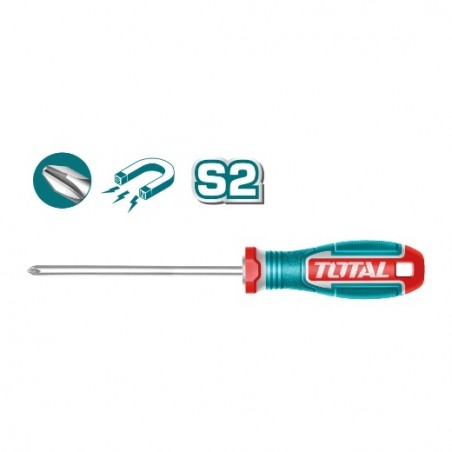 TOTAL 41702  
 Destornillador punta Phillips TSDPH  
 PH2 x 150 mm