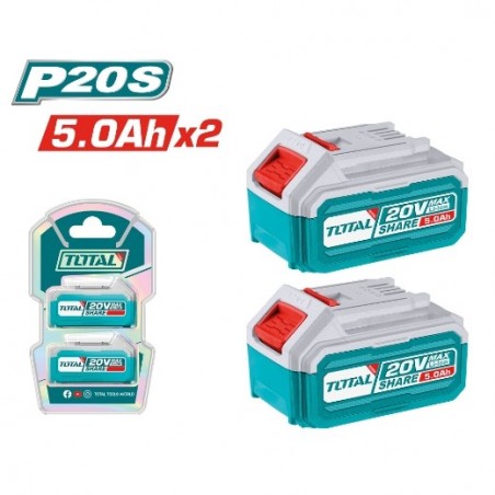 TOTAL 41715  
 Pack 2 baterías 5Ah TOSLI240464E  
 20 V - 5 Ah