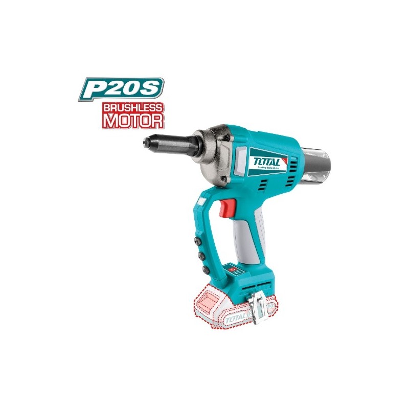 TOTAL 41736  
 Remachadora a batería TRTLI2005  
 20 V