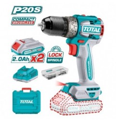TOTAL 41753  
 Taladro atornillador brushless a batería TDLI20602E  
 20 V