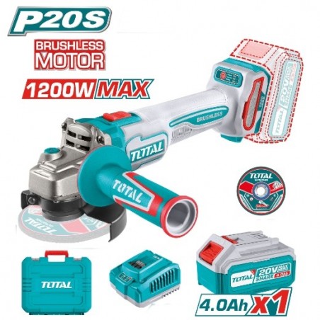 TOTAL 41829  
 Amoladora Brushless a batería TAGLI2211531  
 20 V