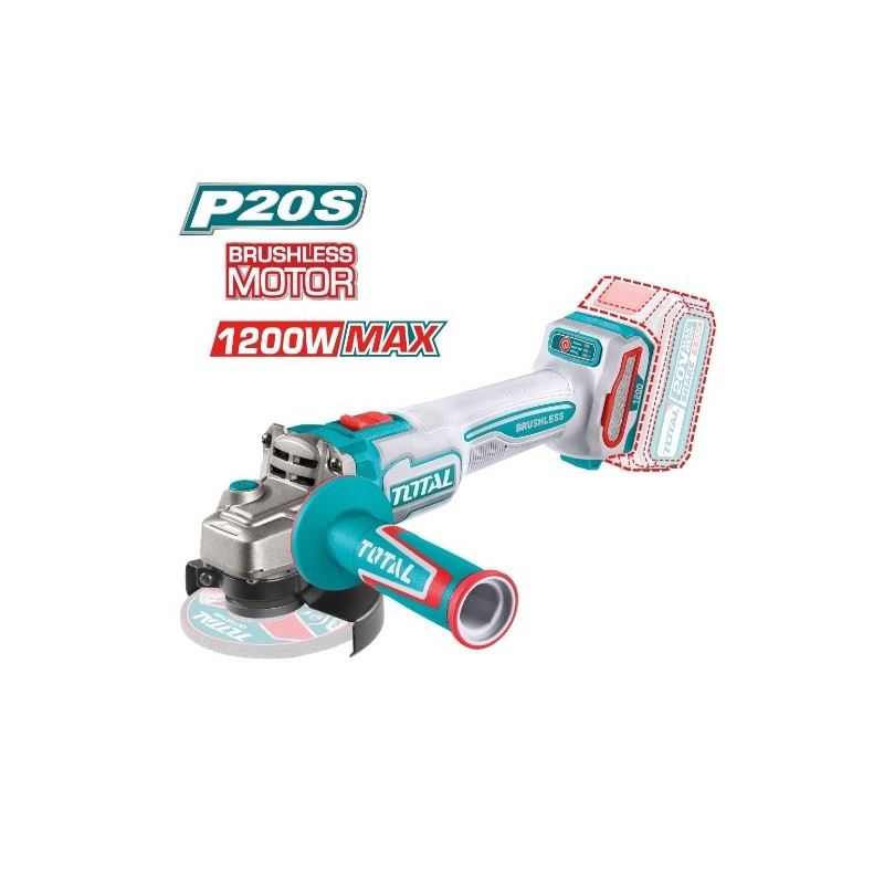 TOTAL 41830  
 Amoladora Brushless a batería TAGLI221253  
 20 V