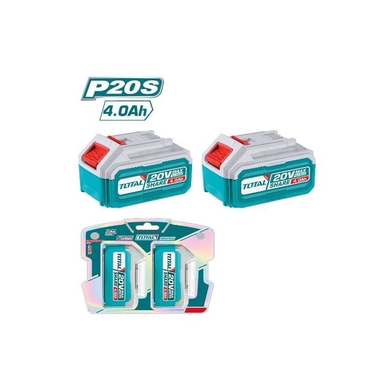 TOTAL 41849  
 Pack 2 baterías 4Ah TOSLI240312E  
 20 V - 4 Ah
