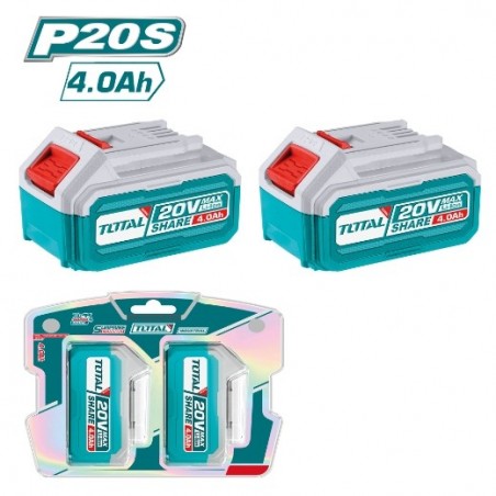 TOTAL 41849  
 Pack 2 baterías 4Ah TOSLI240312E  
 20 V - 4 Ah
