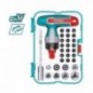 TOTAL 41853  
 Llave T con juego de puntas y vasos TACSD30316  
 31 Piezas