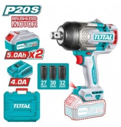 TOTAL 41881  
 Llave impacto 3/4'' Brushless a batería TIWLI20135E  
 20 V