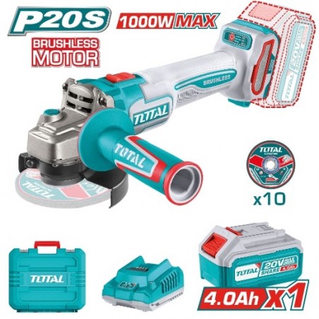 TOTAL 41883  
 Amoladora Brushless a batería TAGLI271531E  
 20 V