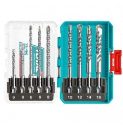 TOTAL 41908  
 Juego de 9 brocas para pared SDS Plus TACSDL30906