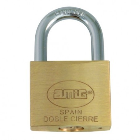 AMIG 4548  
 Candado llaves iguales 10  
 25 mm  
 Latón  
 Mate