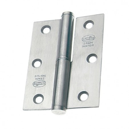 AMIG 4665  
 Pernio 424  
 90 x 65 x 2,5 mm  
 Acero inoxidable 18/8  
 Mate - Izquierda