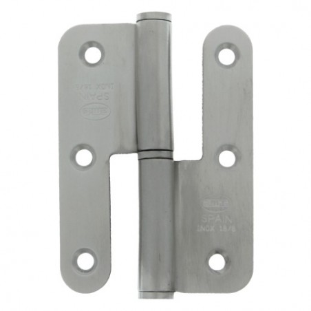 AMIG 5118  
 Pernio 427  
 90 x 65 x 2,5 mm  
 Acero inoxidable 18/8  
 Mate - Izquierda
