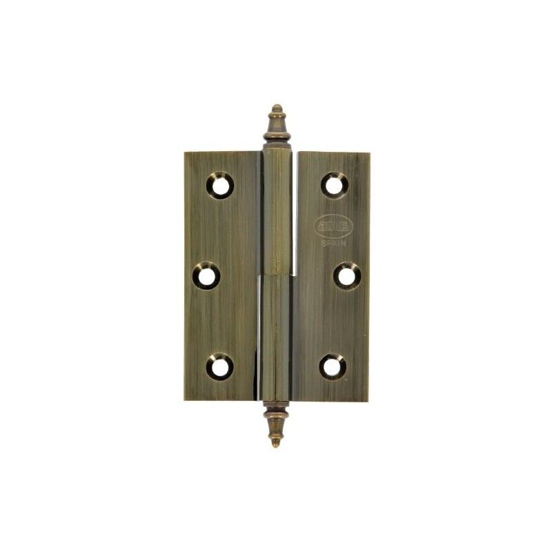 AMIG 5474  
 Bisagra 1007  
 100 x 70 x 3 mm  
 Latón  
 Cuero - Izquierda