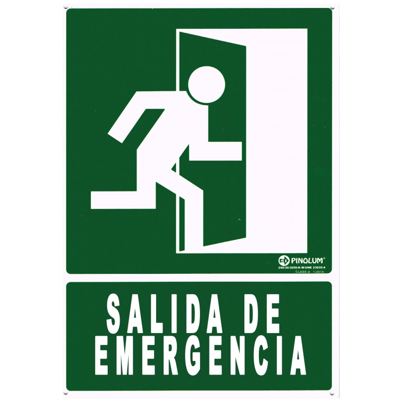CARTEL/SEÑAL FOTOLUMINISCENTE SALIDA DE EMERGENCIA