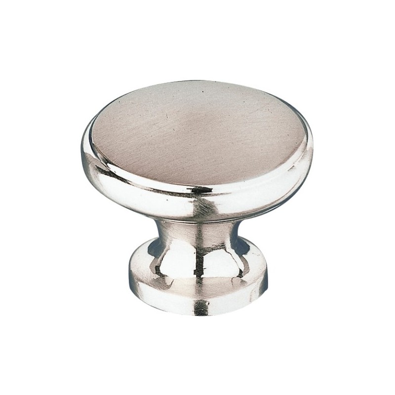 AMIG 5682  
 Pomo 310  
 Ø25 x 20 mm  
 Zamak  
 Níquel cepillado
