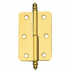 AMIG 5736  
 Bisagra 542  
 60 x 41 x 1,2 mm  
 Acero  
 Latonado barnizado - Izquierda