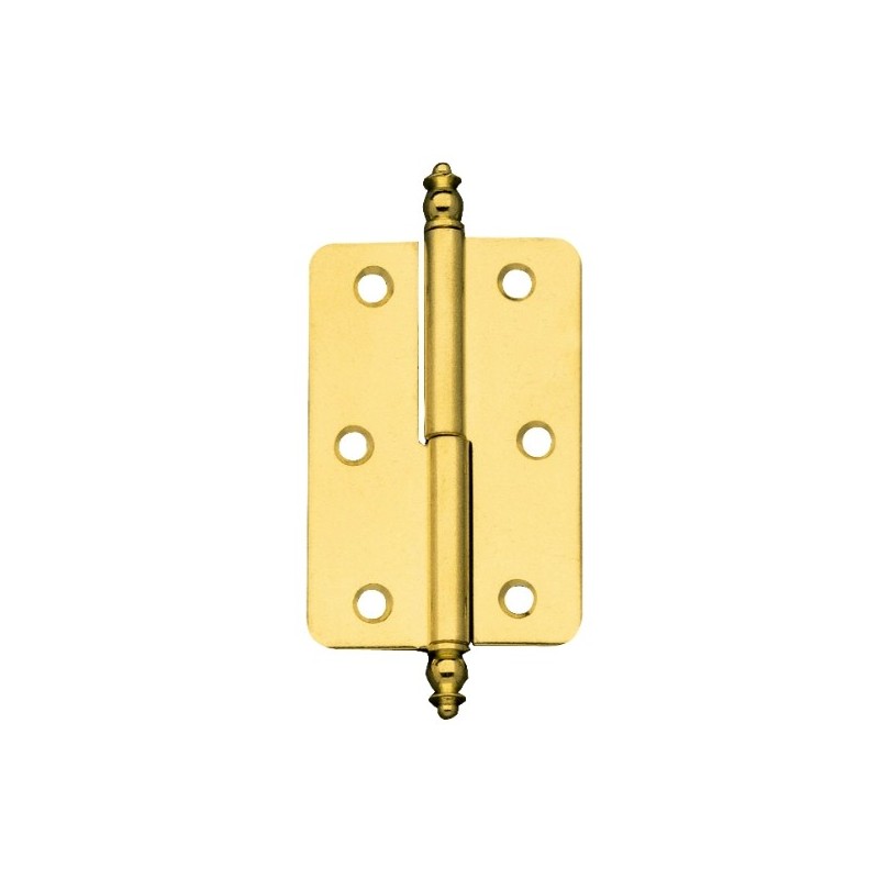 AMIG 5737  
 Bisagra 542  
 70 x 43 x 1,2 mm  
 Acero  
 Latonado barnizado - Derecha