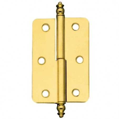 AMIG 5737  
 Bisagra 542  
 70 x 43 x 1,2 mm  
 Acero  
 Latonado barnizado - Derecha