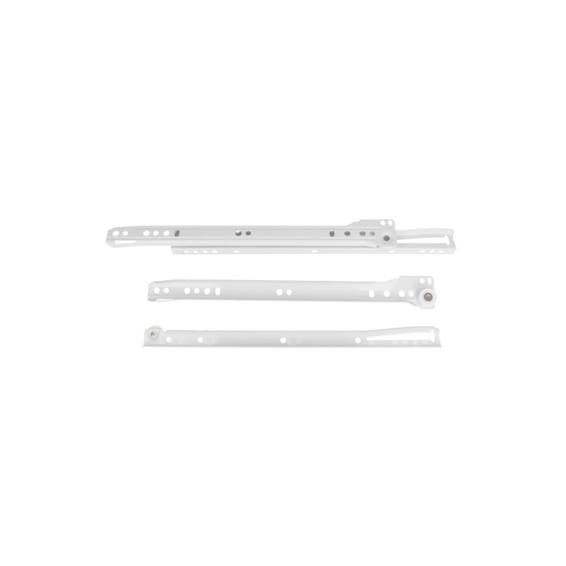 AMIG 5810  
 Guía para cajón con rodillos 10  
 250 x 37 mm  
 Acero  
 Blanco
