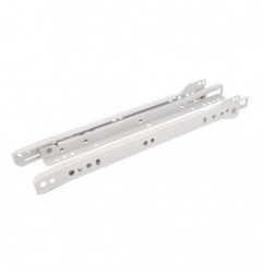 AMIG 5811  
 Guía para cajón con rodillos 12  
 300 x 37 mm  
 Acero  
 Blanco