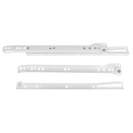 AMIG 5812  
 Guía para cajón con rodillos 14  
 350 x 37 mm  
 Acero  
 Blanco