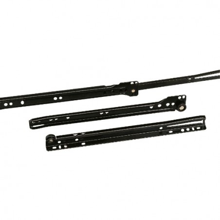 AMIG 5826  
 Guía para cajón con rodillos 10  
 250 x 37 mm  
 Acero  
 Negro