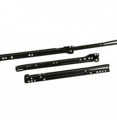 AMIG 5831  
 Guía para cajón con rodillos 20  
 500 x 37 mm  
 Acero  
 Negro