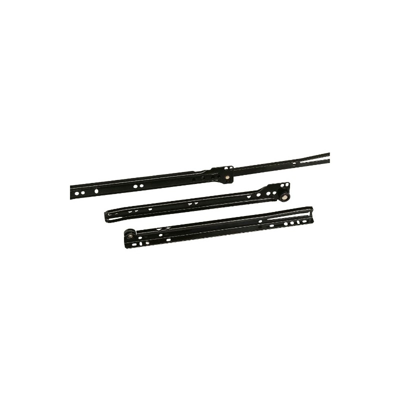 AMIG 5833  
 Guía para cajón con rodillos 24  
 600 x 37 mm  
 Acero  
 Negro