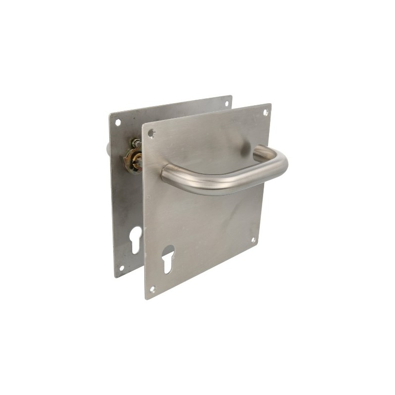 AMIG 5905  
 Manilla con placa 3CB  
 180 x 180 mm  
 Acero inoxidable 18/8  
 Mate