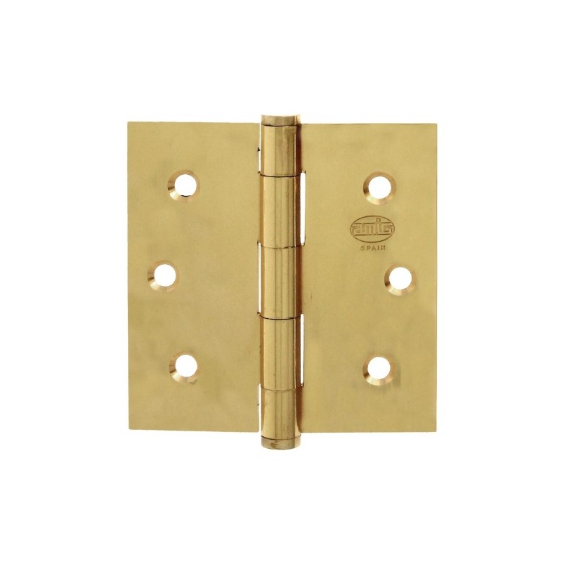 AMIG 5945  
 Bisagra 3010  
 4'' x 4'' (101 x 101 x 2,4 mm)  
 Latón  
 Pulido
