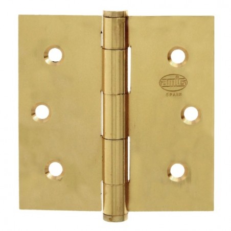 AMIG 5945  
 Bisagra 3010  
 4'' x 4'' (101 x 101 x 2,4 mm)  
 Latón  
 Pulido