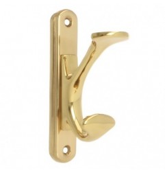 AMIG 5951  
 Colgador de pared doble 52  
 137 x 29 mm  
 Latón  
 Pulido