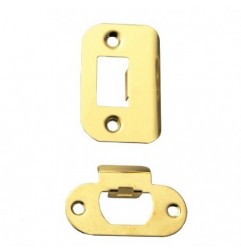 AMIG 5954  
 Soporte picaporte 8  
 60 x 38 mm  
 Acero  
 Latonado barnizado