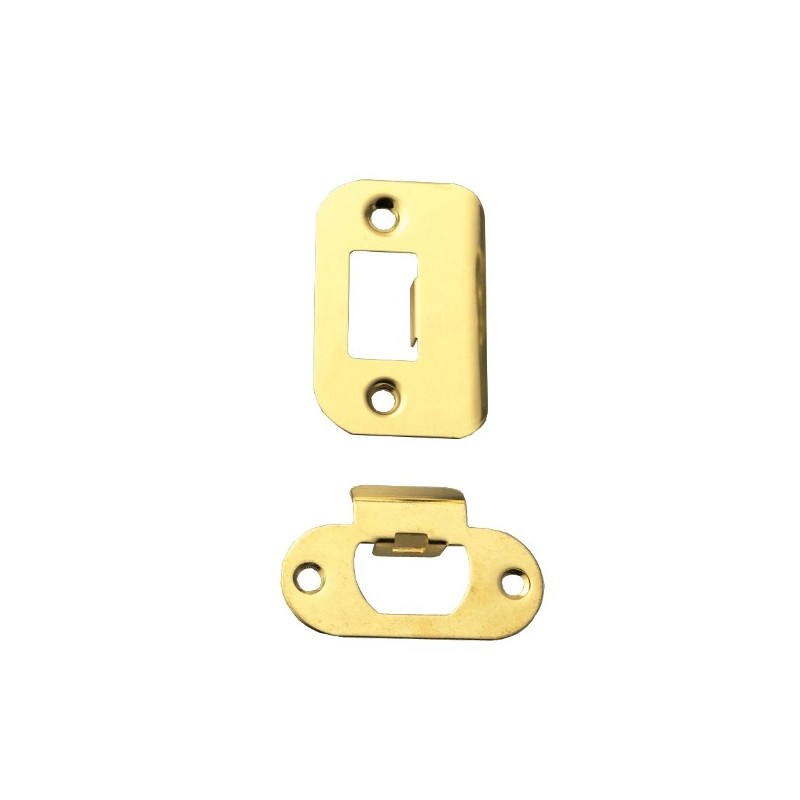 AMIG 5954  
 Soporte picaporte 8  
 60 x 38 mm  
 Acero  
 Latonado barnizado