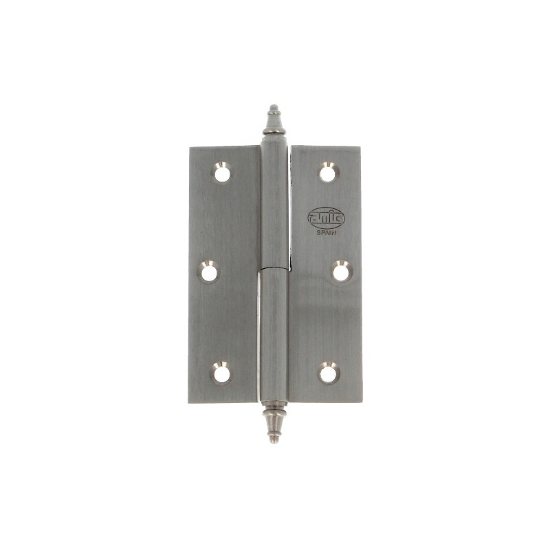 AMIG 5960  
 Bisagra 1007  
 90 x 60 x 2,5 mm  
 Latón  
 Cromado mate - Izquierda