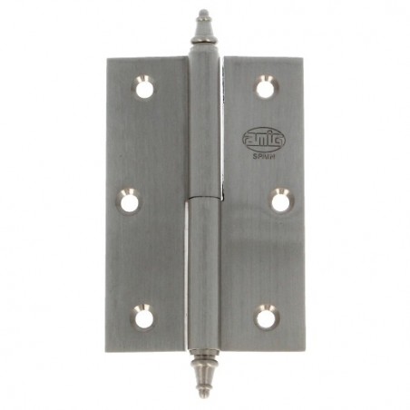 AMIG 5960  
 Bisagra 1007  
 90 x 60 x 2,5 mm  
 Latón  
 Cromado mate - Izquierda