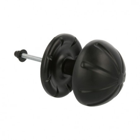 AMIG 6131  
 Pomo puerta de entrada 16  
 Ø75 mm  
 Placa de acero, Pomo de zamak  
 Negro