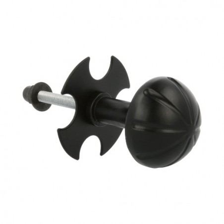 AMIG 6132  
 Pomo puerta de entrada 17  
 Ø55 - Ø70 mm  
 Placa de acero, Pomo de zamak  
 Negro
