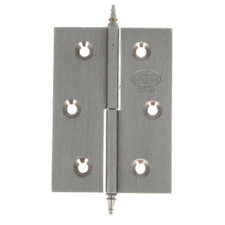 AMIG 6191  
 Bisagra 1006  
 60 x 40 x 2 mm  
 Latón  
 Cromado mate - Derecha
