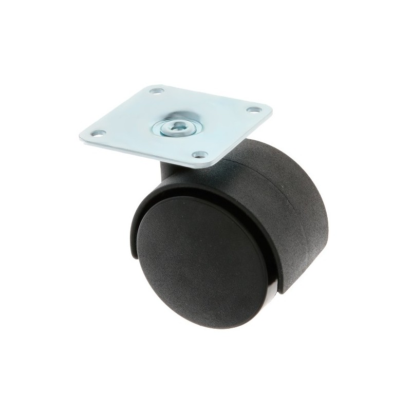 AMIG 6197  
 Rueda con pletina 1500  
 Ø45 mm  
 Nylon  
 Negro