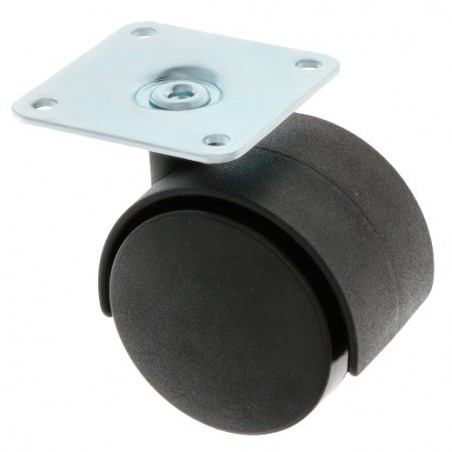 AMIG 6197  
 Rueda con pletina 1500  
 Ø45 mm  
 Nylon  
 Negro
