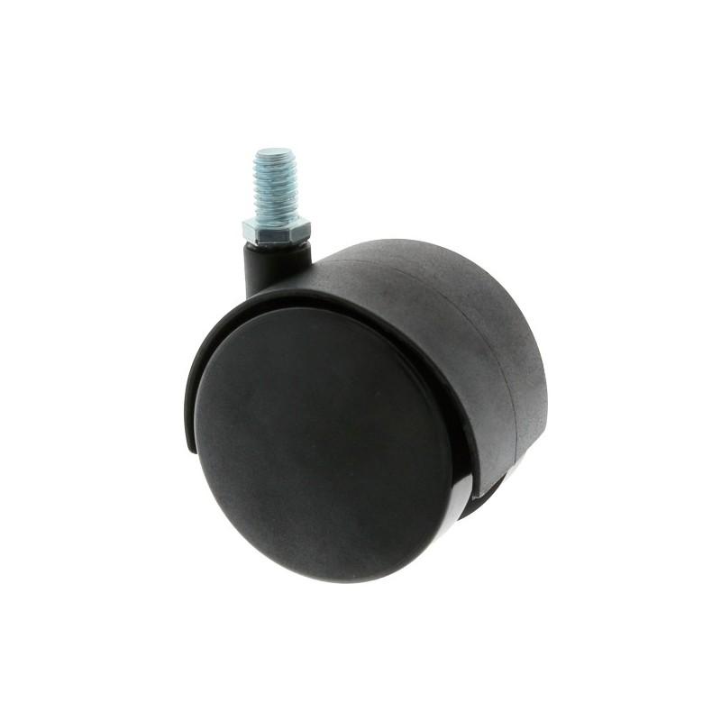 AMIG 6201  
 Rueda con espiga roscada 1501  
 Ø45 mm  
 Nylon  
 Negro