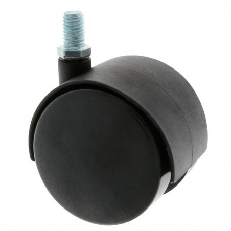 AMIG 6201  
 Rueda con espiga roscada 1501  
 Ø45 mm  
 Nylon  
 Negro