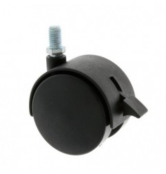 AMIG 6212  
 Rueda con espiga roscada y freno 1505  
 Ø60 mm  
 Nylon  
 Negro